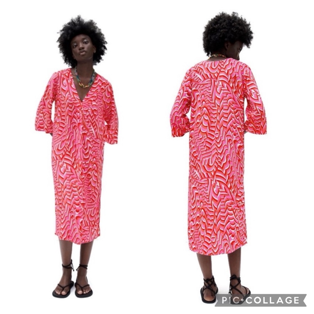 Vibrant Pink Patterned Dress